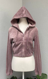 John Galt Velour Pants Mauve Pink Purple Anastasia Velvet Jacket Zip Up Photo 0