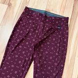 Patagonia Capilene Midweight Base Layer Pants Womens XS Burgundy Floral Pattern Photo 0
