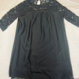 AUW As You Wish Little Black Dress Womens 2X Black Lace Half Sleeve Photo 0