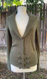 Barneys New York Green Shawl Collar Women’s Sweater Cardigan Classic Luxury M Photo 0