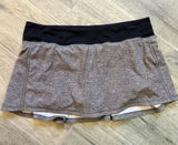 Lululemon Pace Rival Mid Rise Skirt Skort Heather Grey Tennis Women's 10 Photo 0