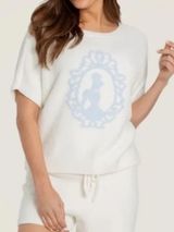 Barefoot Dreams‎ x Disney Cinderella CozyChic Knit Short Sleeve Top Size M Photo 0