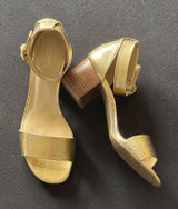 Michael Kors Lena Flex Mid Embossed Metallic Leather Sandals – Like New! Photo 0