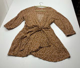 Free People Floral Clara Mini Dress Tunic Top Womens‎ Medium Brown Pink White Photo 0