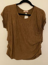 Vivace Brown Sleeveless Suede Western Cinched Waist Top Women’s Size unknown Photo 0