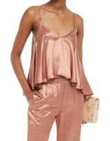 Enza Costa Satin Strappy Satin Swing Style Camisole‎ Bronze Large Photo 0