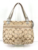 Coach Poppy Metallic Signature C Sateen Glam Y2K Large Hobo Shoulder Tote Photo 0