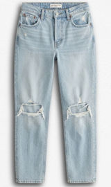 Abercrombie & Fitch Curve Love 90s Relaxed Jean High Rise Distressed Blue 26 2 Photo 0