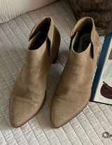 Anthropologie Dolce Vita tan suede leather western pointed toe block heeled booties 11 Photo 0