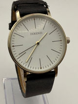 Elegant Ferenzi Marciano Gold Tone & Black Analog Watch Working New Battery Photo 0