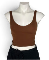 Lululemon Align Tank Top Women 4 Roasted Brown Nulu Built-in Bra Crop W1DUVS Photo 0