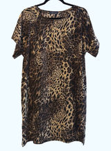 KLD Made in USA Leopard Print Dress Womens‎ Large Pockets Animal Print Photo 0