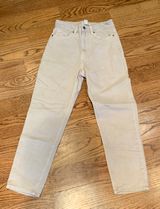 H&M Beige High Waisted Straight Jeans Photo 0