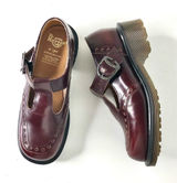 RARE Vintage Dr. Martens 8306 Cherry Red Oxblood T-Strap Made in England Size 9 Photo 0