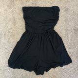 Black Strapless Romper  Photo 0