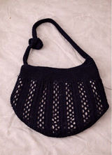 Navy Gold Metallic Crochet Shoulder Bag Open Knit Hobo Purse Boho Y2K Slouchy Ha Photo 0