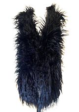 Vera and Lucy Black Shaggy Faux Fur Gilet M/L Glam Rock Alt-Fashion Boho Chic Photo 0