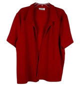 Los Angeles Women Red Short Sleeve Open Front Cardigan Photo 0