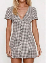 Brown Gingham dress Photo 0