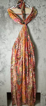 America & Beyond Paisley Halter Maxi Dress Boho Resort Vacation Cover Up Large Photo 0
