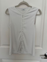 White Abercrombie Button Tank Down Photo 0