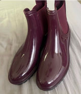 Xappeal Glossy Plum Chelsea Rain Booties Photo 0