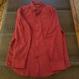 Izod Mens M Shirt Sundried Tomato Red Herribone Flannel Stratton Soft Touch Photo 0