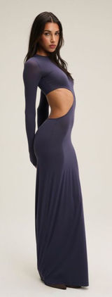 CHAM The Cher Long Sleeve Cut‎ Out Dress Navy Womens Size XS / S Photo 0