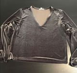 Madewell Velvet V-Neck Velvet Balloon Sleeve Top Photo 0