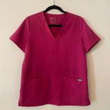 FIGS Raspberry Sorbet Pink Casma Scrub Top Uniform Nurse Doctor Women size Small Photo 0