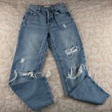 PacSun High Rise Straight Leg Distressed Jeans Light Wash Blue Size 23 Photo 0