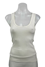 Dissh Women's White Ivory Ribbed Knit Scoop Neck Sleeveless Tank Top Size S Photo 0