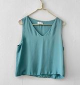 Aritzia Babaton Murphy Sleeveless Teal Blue Blouse Photo 0