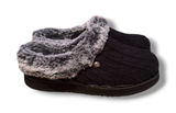 Skechers‎ BOBS Keepsakes Slippers Womens 7 Black Cable Knit Faux Fur Memory Foam Photo 0