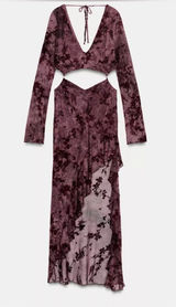 Zara ASYMMETRIC FLOCKED TULLE CUT OUT DRESS Photo 0