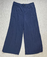 Wide Leg Pants Womens 2XL Navy Blue Dokotoo Ankle Crop Boho Coastal Grandma Photo 0