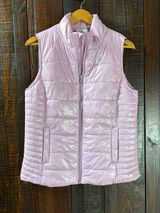 Time & Tru Lightweight Quilted Puffer Vest - Lavender Sleeveless Jacket Photo 0