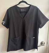 Figs Casma Black Scrub Top‎ with Aya Embroidery black XL nurse hospital travel Photo 0