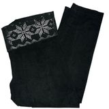 Victoria secret low rise fold over yoga pants cropped leggings small snowflakes Photo 0