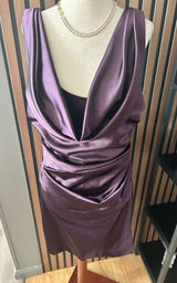 David’s bridal purple or plum short dress size 12 made of honor bridesmaid Photo 0