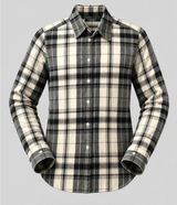 Lauren Ralph‎ Lauren Button-Up Shirt Womens Size Small Plaid Black Cream Long Photo 0