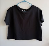TravisMathew Charter Cruise Black Ribbed Short Sleeve Crop Top 1LE014 Womens M Photo 0