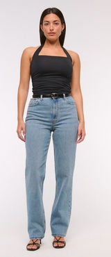 Abercrombie Curve Love 90s Ultra High-Rise Straight Jeans Photo 0