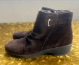 bass lite Monica Ankle Boots Brown Suede/Leather Size 9.5M Side Zip￼ Photo 0