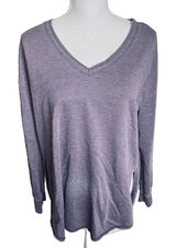 Z Supply Womens Vneck Purple knit top sweatshirt soft slub lounge sz M Photo 0