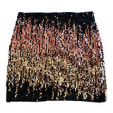SHEIN Sequined Ombre Mini Skirt in Pink and Gold Photo 0