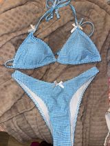 Shein Bikini Set Blue White Checkered  Photo 0