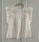 White ruffled sleeve blouse Size M Photo 0