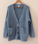 New Abercrombie & Fitch Chunky Knit Soft A&F Wool Blend Oversized Blue Size M Photo 0