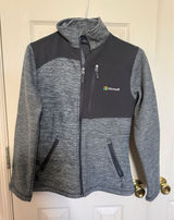 Fossa Microsoft Full Zip Fleece Jacket Womens XS Gray Space Dye Softshell Tech Photo 0